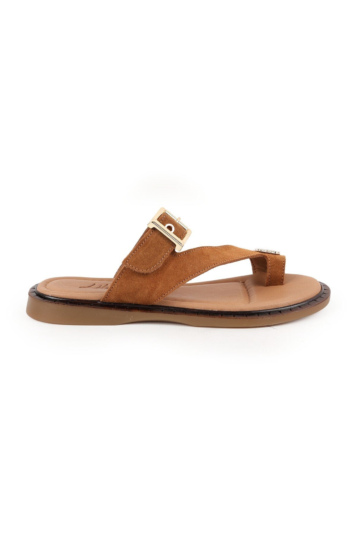 Women's Slippers, Flip-Flops, Stoned Buckle, Suede Mother's Shoes, Wide Fit L082.26656 - MALLTURK