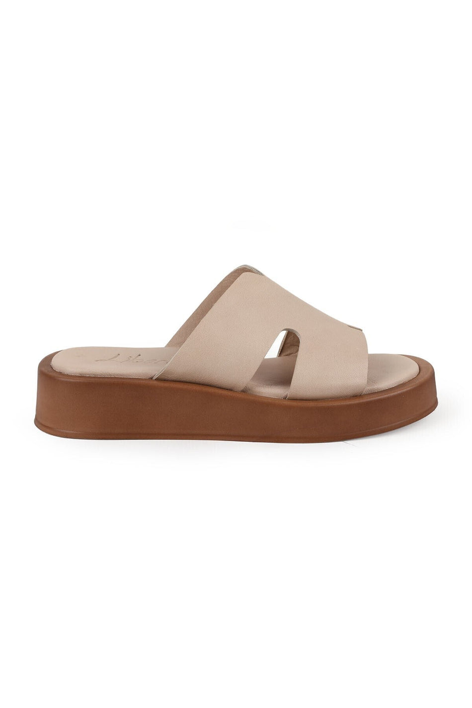 Women's Slippers Open Toe H-Strapped Thick Sole Mother's Shoes Antique Leather L078.5021 - MALLTURK