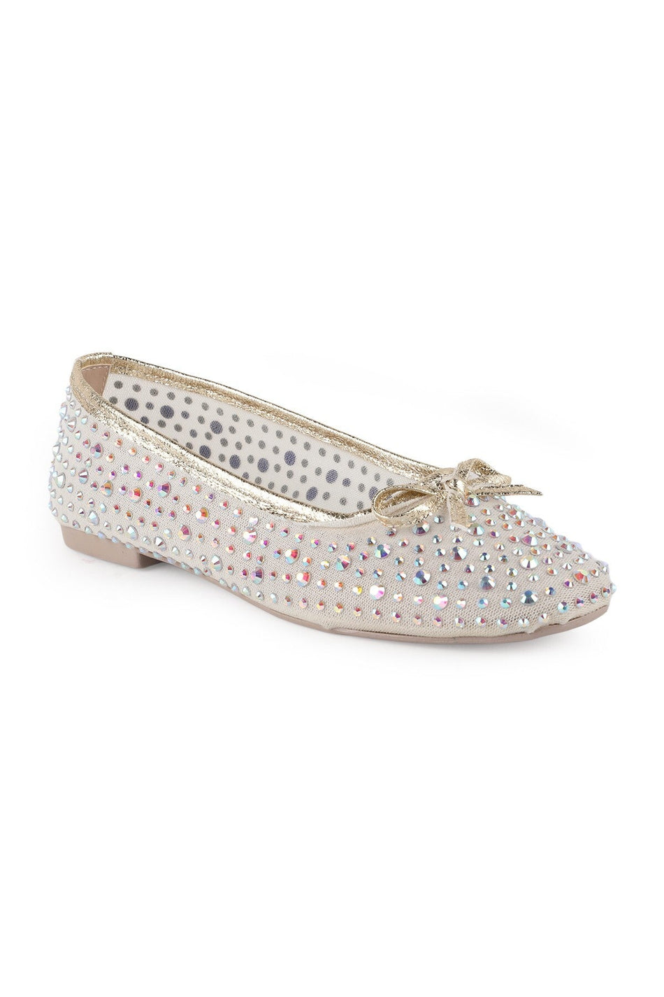 Women's Stone Embellished Bow Tulle Ballerina L085.K16/12 - MALLTURK