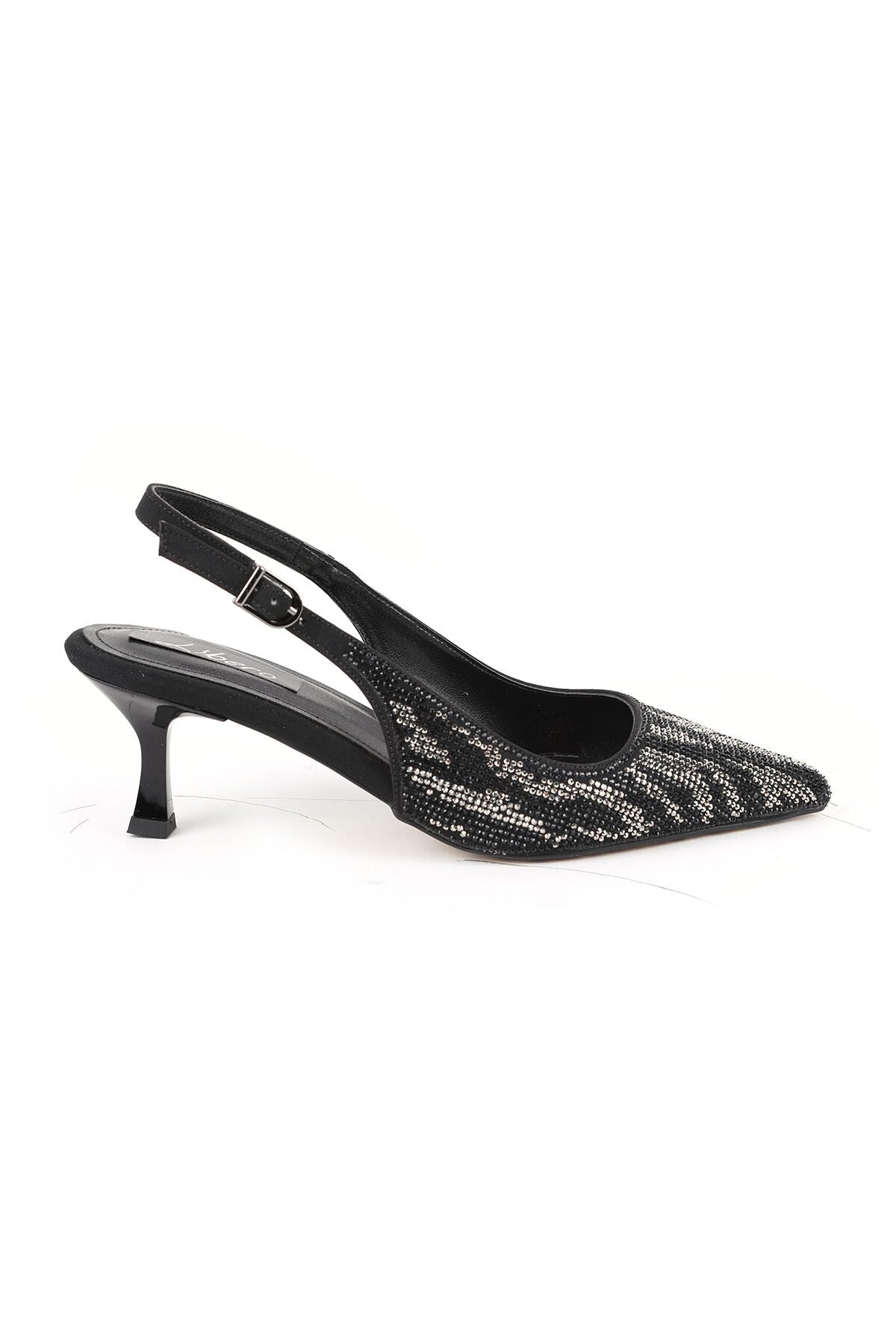 Women's Stone Heeled Shoes Open Back Pointed Toe Stylish Slingback Jurdan Sole L085.K9500 - MALLTURK