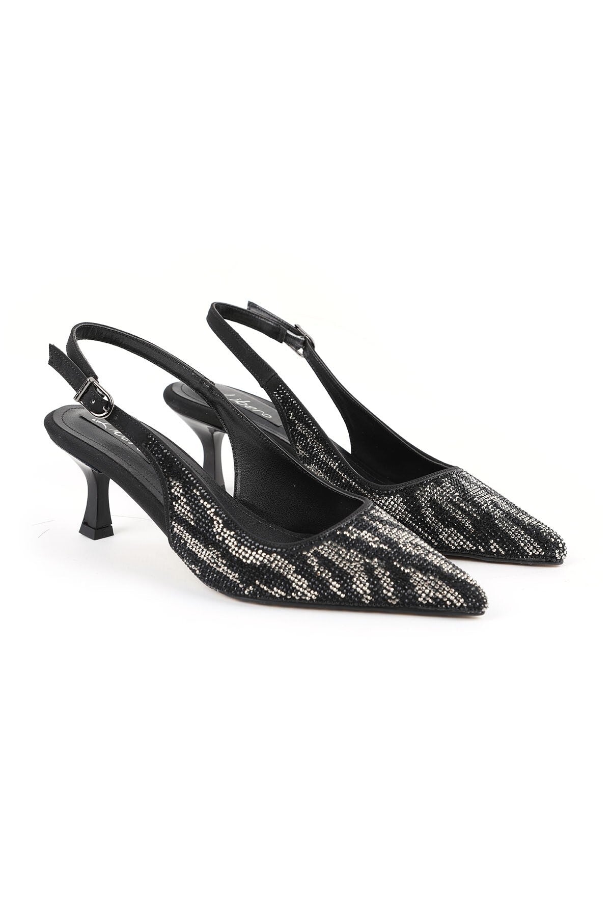 Women's Stone Heeled Shoes Open Back Pointed Toe Stylish Slingback Jurdan Sole L085.K9500 - MALLTURK