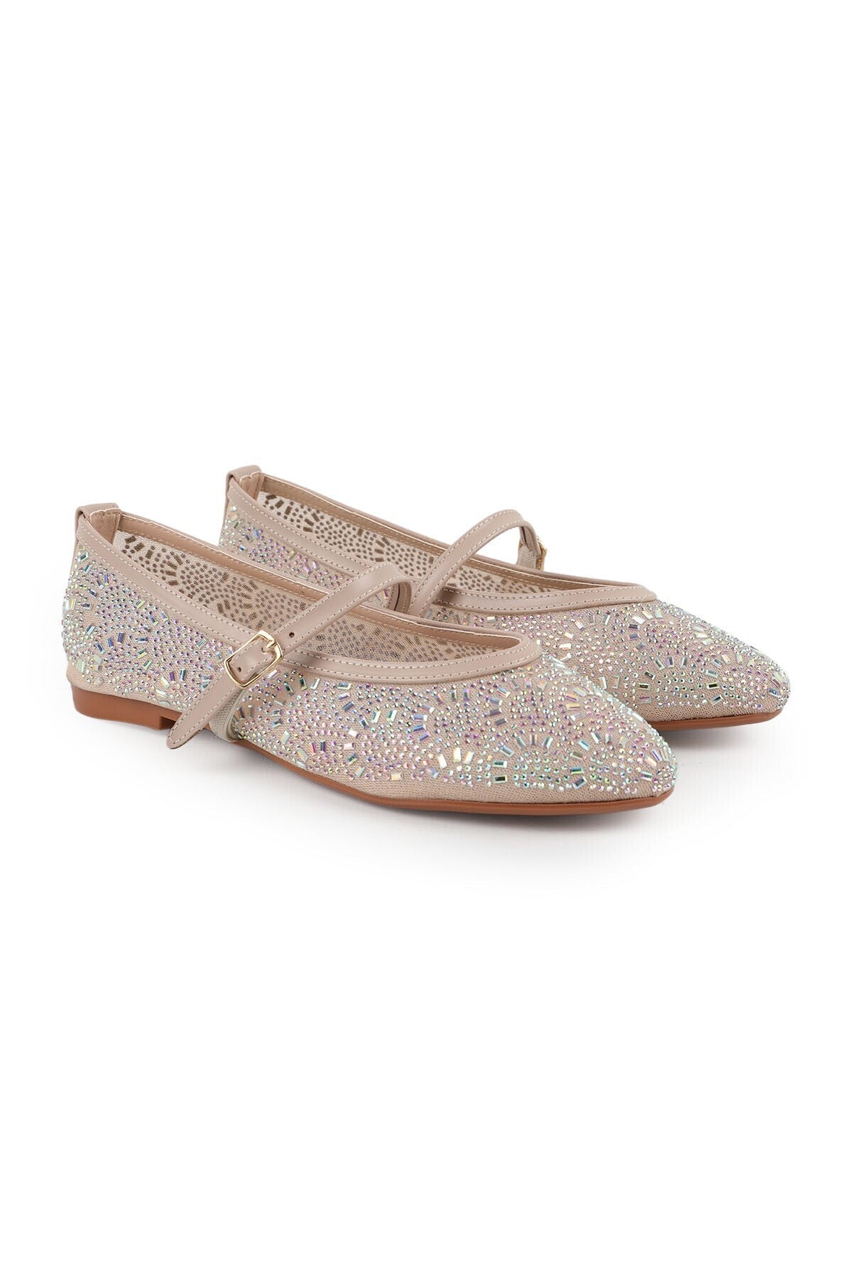 Women's Stoned Babet Banded Stylish Evening Dress Flexible Comfortable Tpu Sole Casual Shoes L085.K1065 - MALLTURK