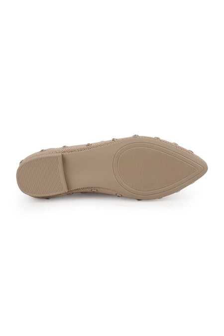 Women's Stoned Knitwear Ballerina Pointed Toe Flexible Comfortable Tpu Sole Casual Shoes L085.K4203 - MALLTURK