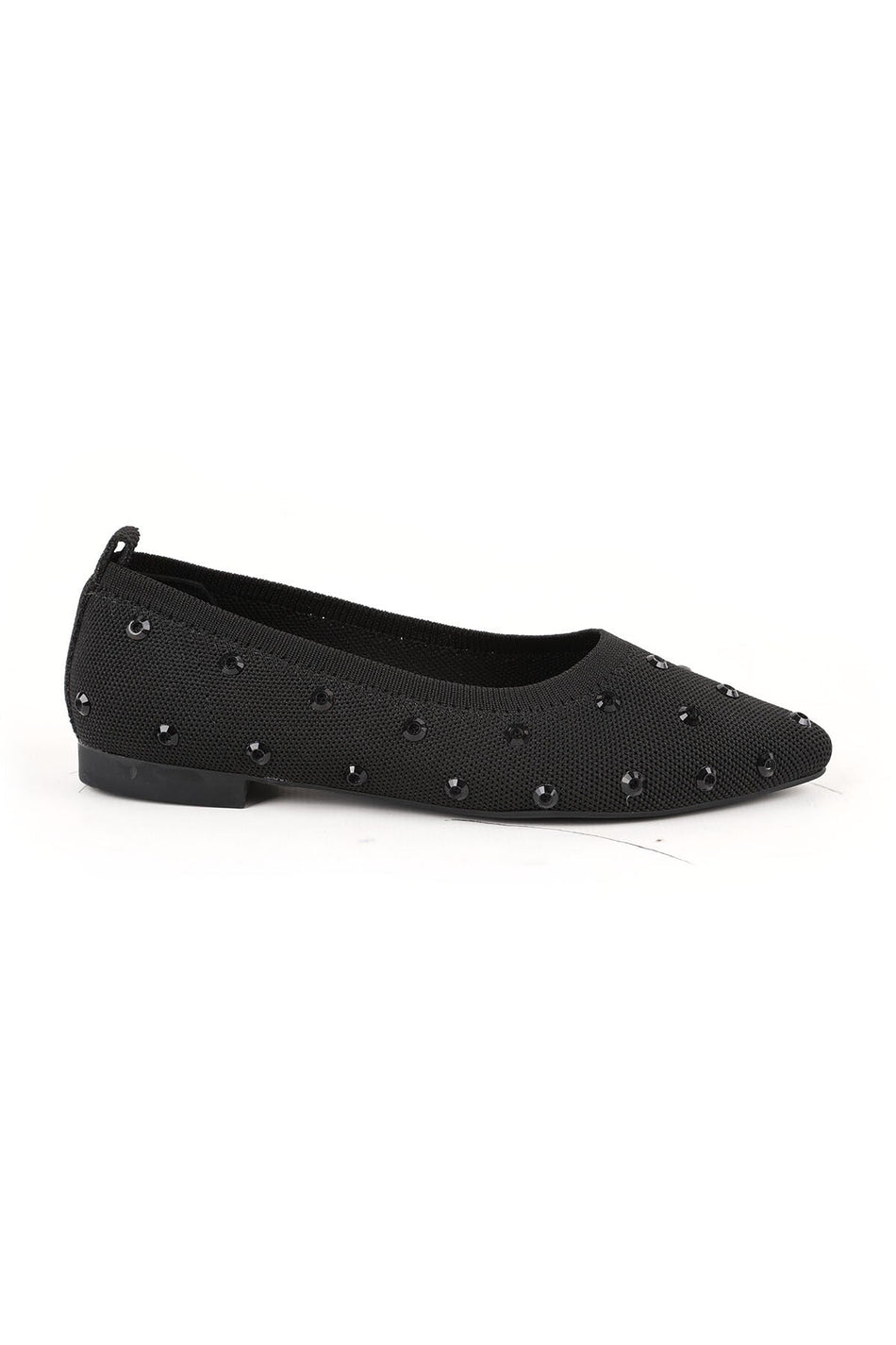 Women's Stoned Knitwear Ballerina Pointed Toe Flexible Comfortable Tpu Sole Casual Shoes L085.K4203 - MALLTURK