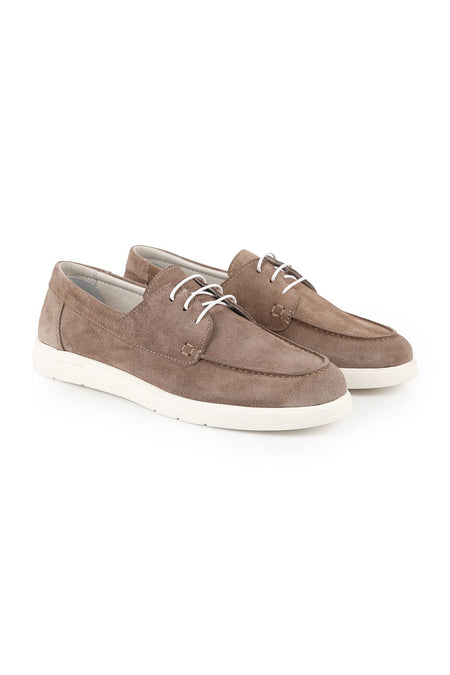 Women's Suede Casual Shoes Moccasin Stitched Lightweight Eva Sole Flexible Comfortable Lace-Up Lz5624 - MALLTURK