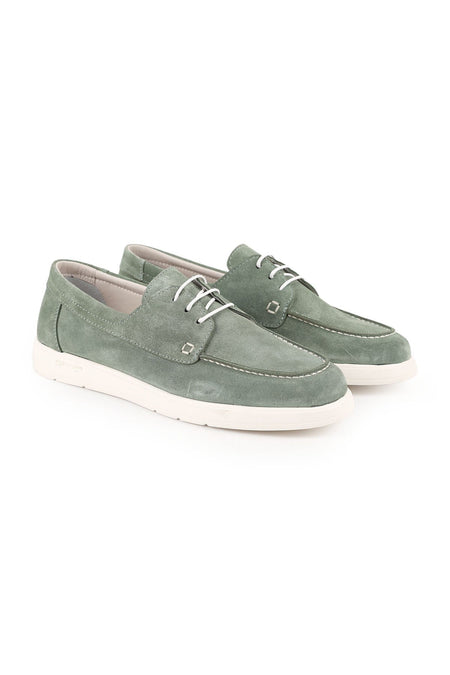 Women's Suede Casual Shoes Moccasin Stitched Lightweight Eva Sole Flexible Comfortable Lace-Up Lz5624 - MALLTURK