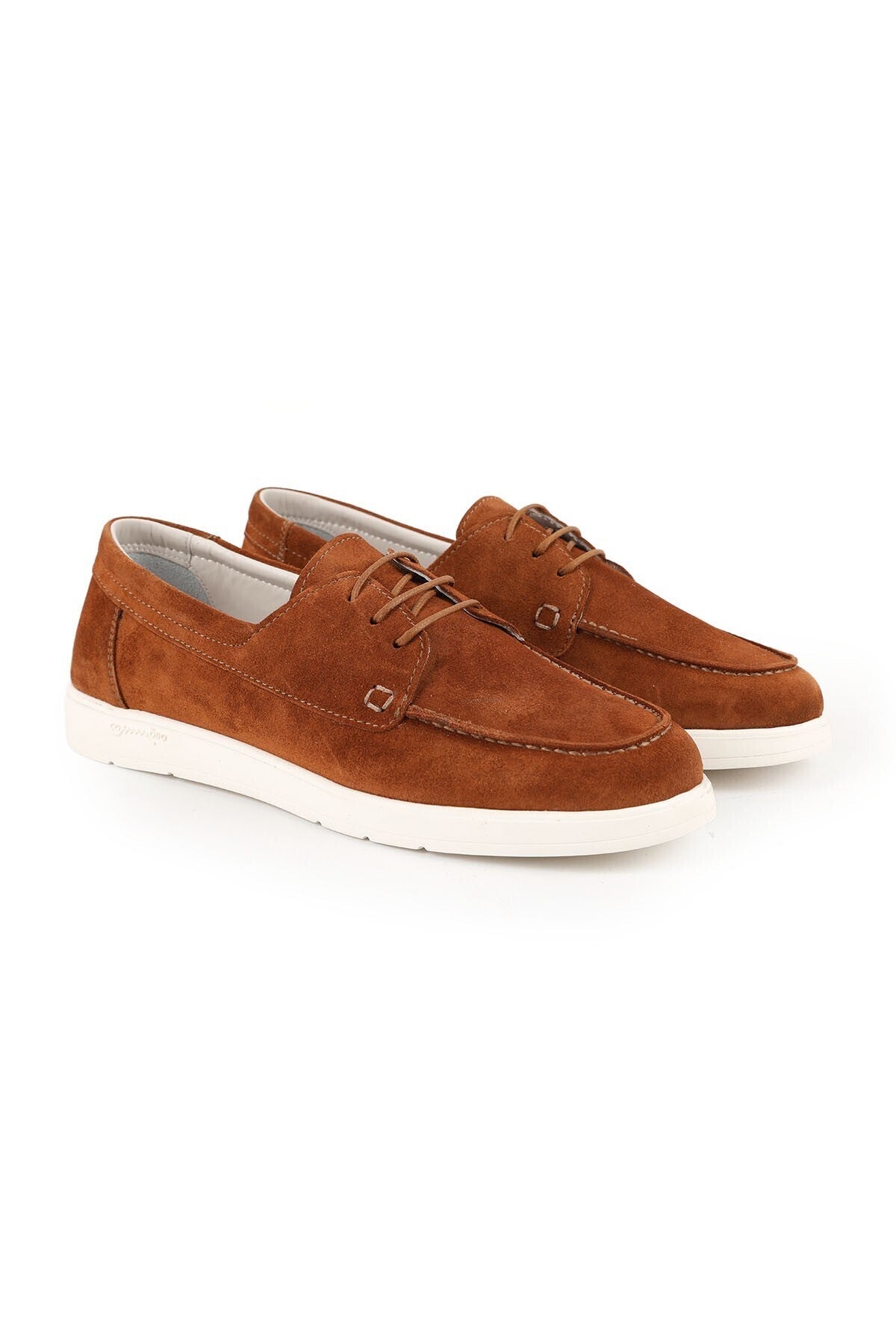 Women's Suede Casual Shoes Moccasin Stitched Lightweight Eva Sole Flexible Comfortable Lace-Up Lz5624 - MALLTURK