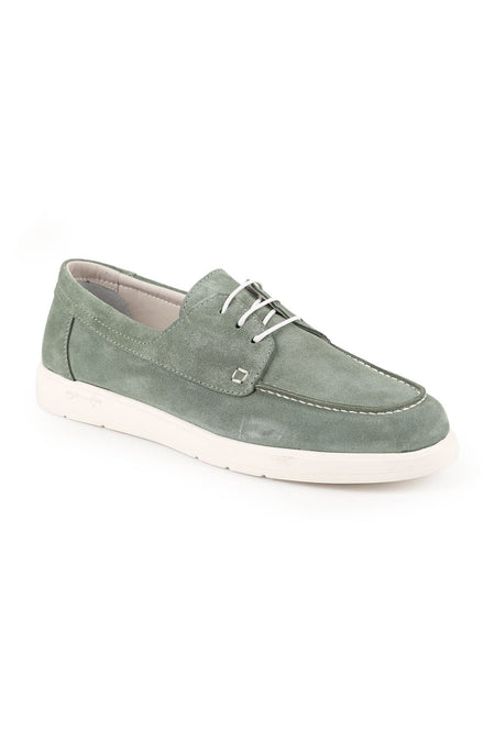 Women's Suede Casual Shoes Moccasin Stitched Lightweight Eva Sole Flexible Comfortable Lace-Up Lz5624 - MALLTURK