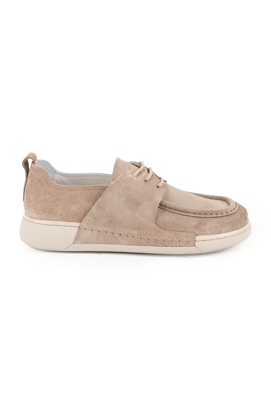 Women's Suede Casual Shoes Moccasin Stitched Natural Rubber Sole Flexible Comfortable Lace-Up Lz5807 - MALLTURK