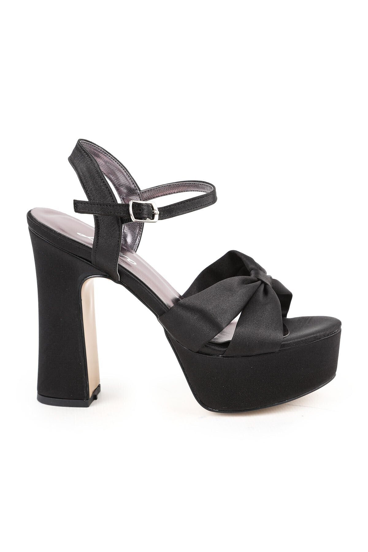 Women's Thick Heeled Platform Sandals Satin Fabric Wedding Dress and Evening Shoes L067.1052 - MALLTURK