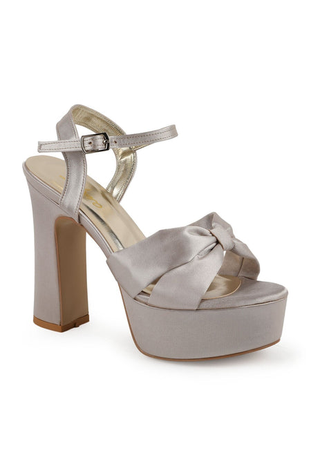 Women's Thick Heeled Platform Sandals Satin Fabric Wedding Dress and Evening Shoes L067.1052 - MALLTURK