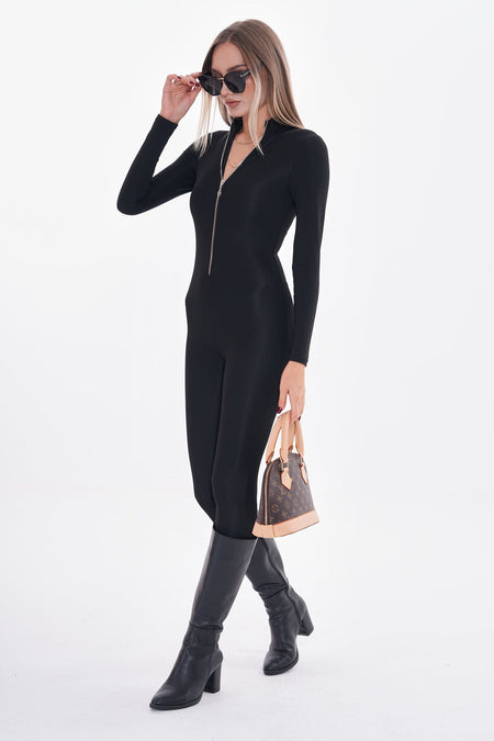 Women's Zippered Body Jumpsuit Casual / Casual Wear / Sports Fit Reissue - MALLTURK