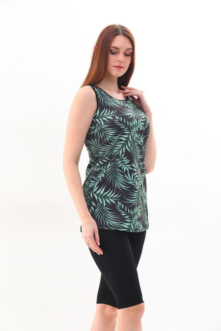 Zero Sleeve Semi Covered Hijab Swimsuit - MALLTURK