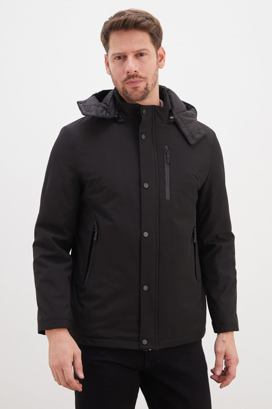 Zippered, Detachable Hooded Coat - MALLTURK