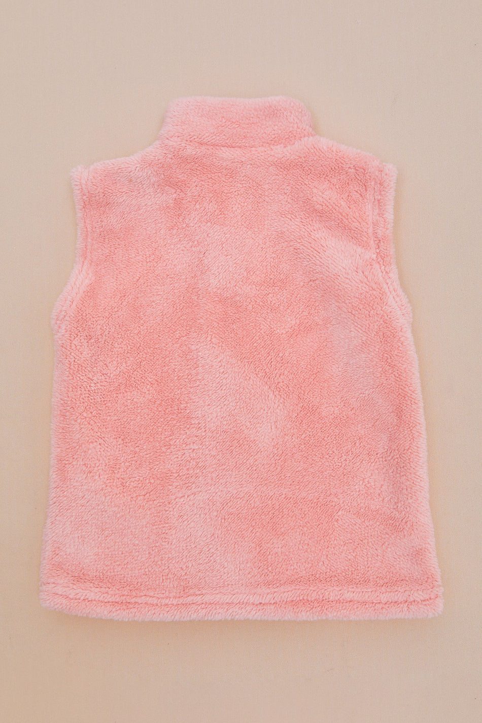 Zippered High Collar Girls' Plush Vest - MALLTURK