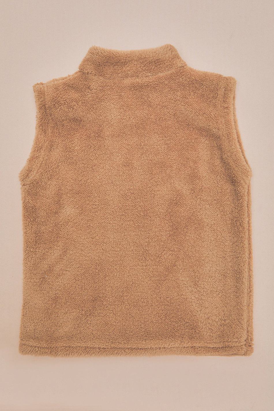 Zippered High Collar Girls' Plush Vest - MALLTURK