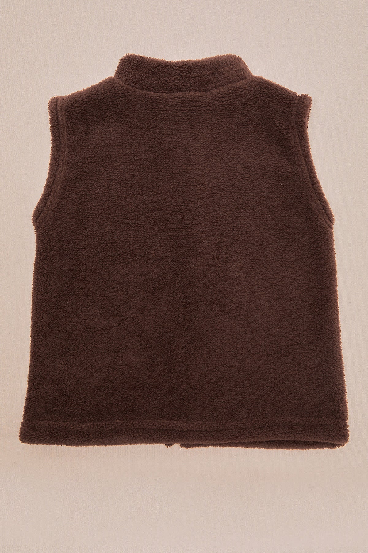 Zippered High Collar Girls' Plush Vest - MALLTURK