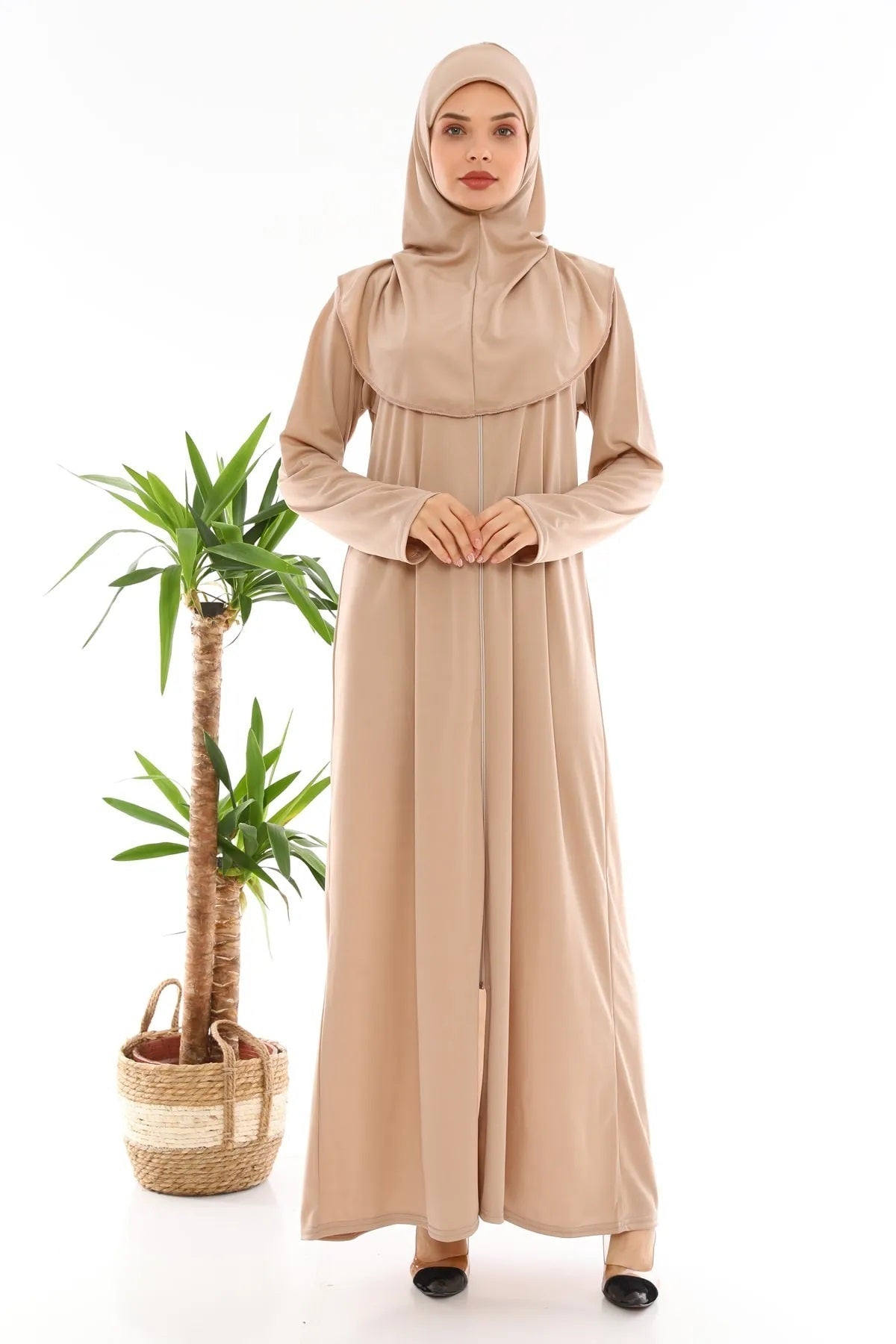 Zippered One-Piece Prayer Dress Mink - MALLTURK