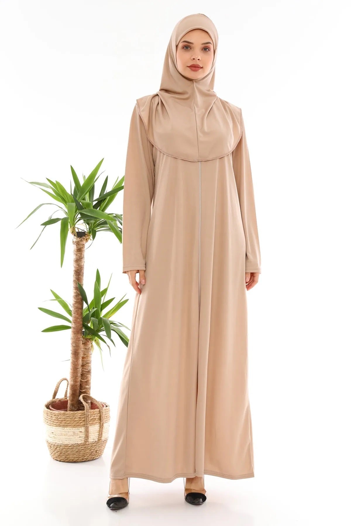 Zippered One-Piece Prayer Dress Mink - MALLTURK