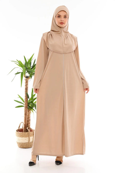 Zippered One-Piece Prayer Dress Mink - MALLTURK