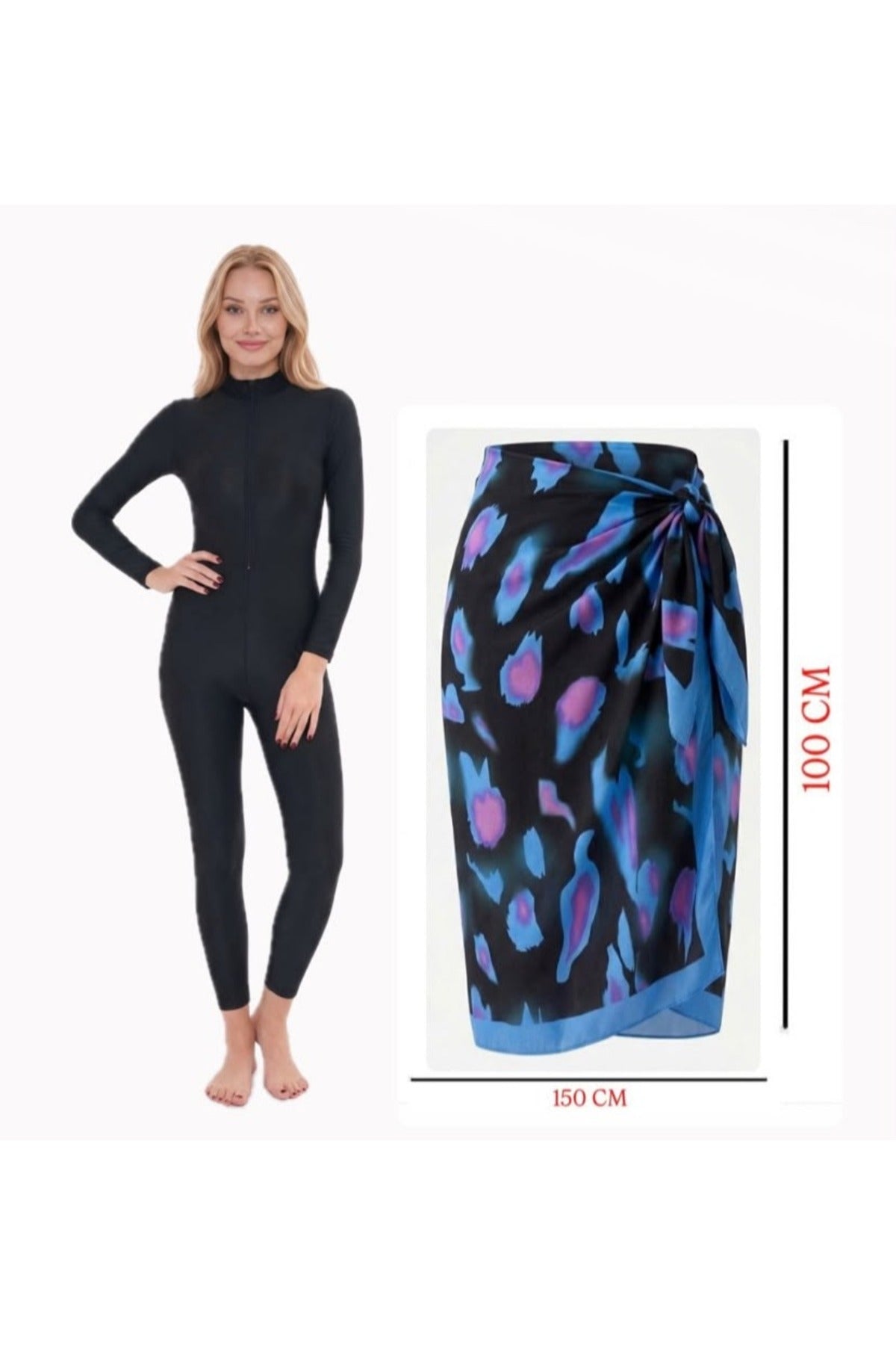 Zippered Pareo Long Sleeve Jumpsuit - MALLTURK