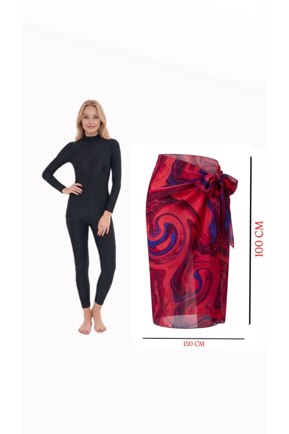 Zippered Pareo Long Sleeve Jumpsuit - MALLTURK