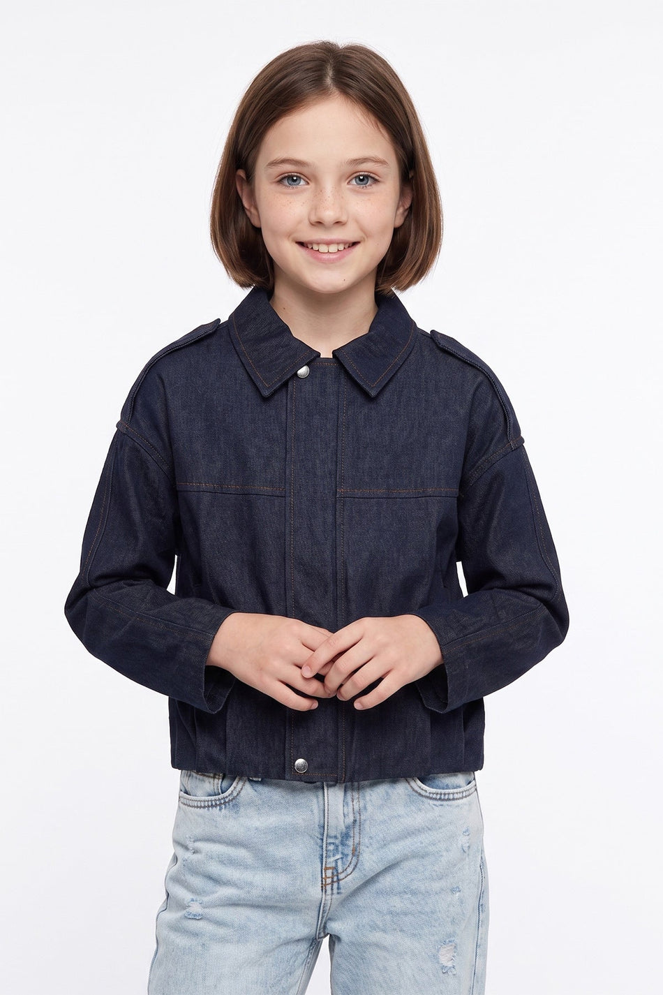 Zippered Pleated Girls' Jacket - MALLTURK