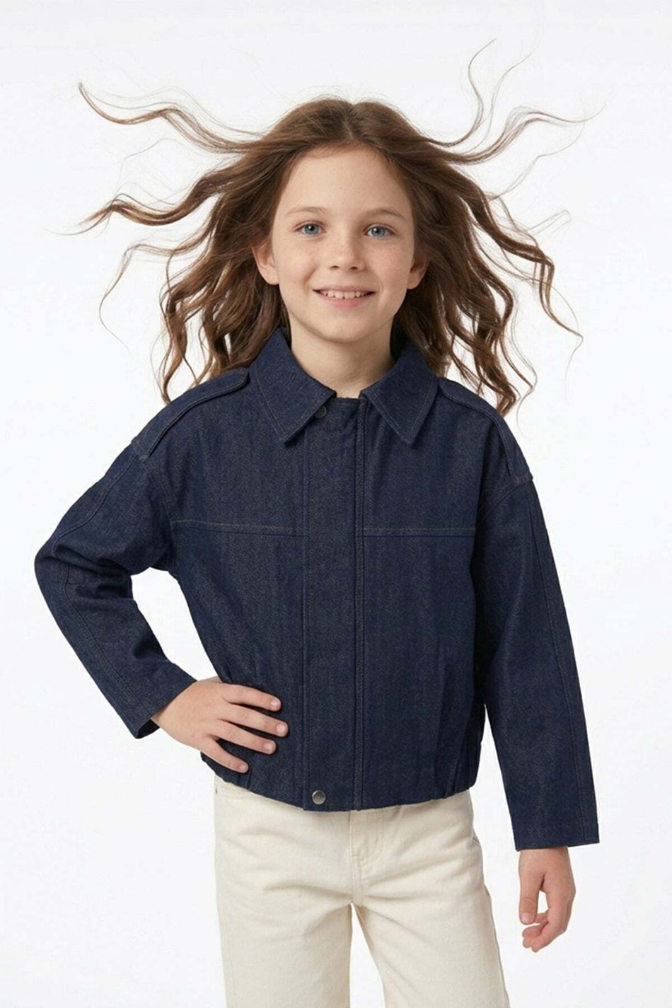 Zippered Pleated Girls' Jacket - MALLTURK