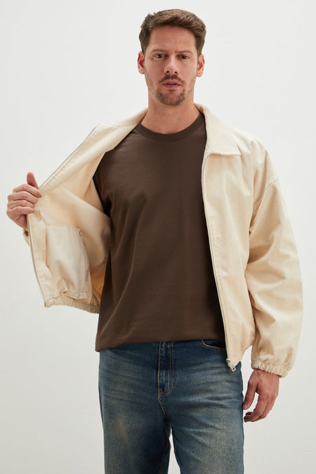 Zippered Polo Collar Velvet Bomber Jacket - MALLTURK