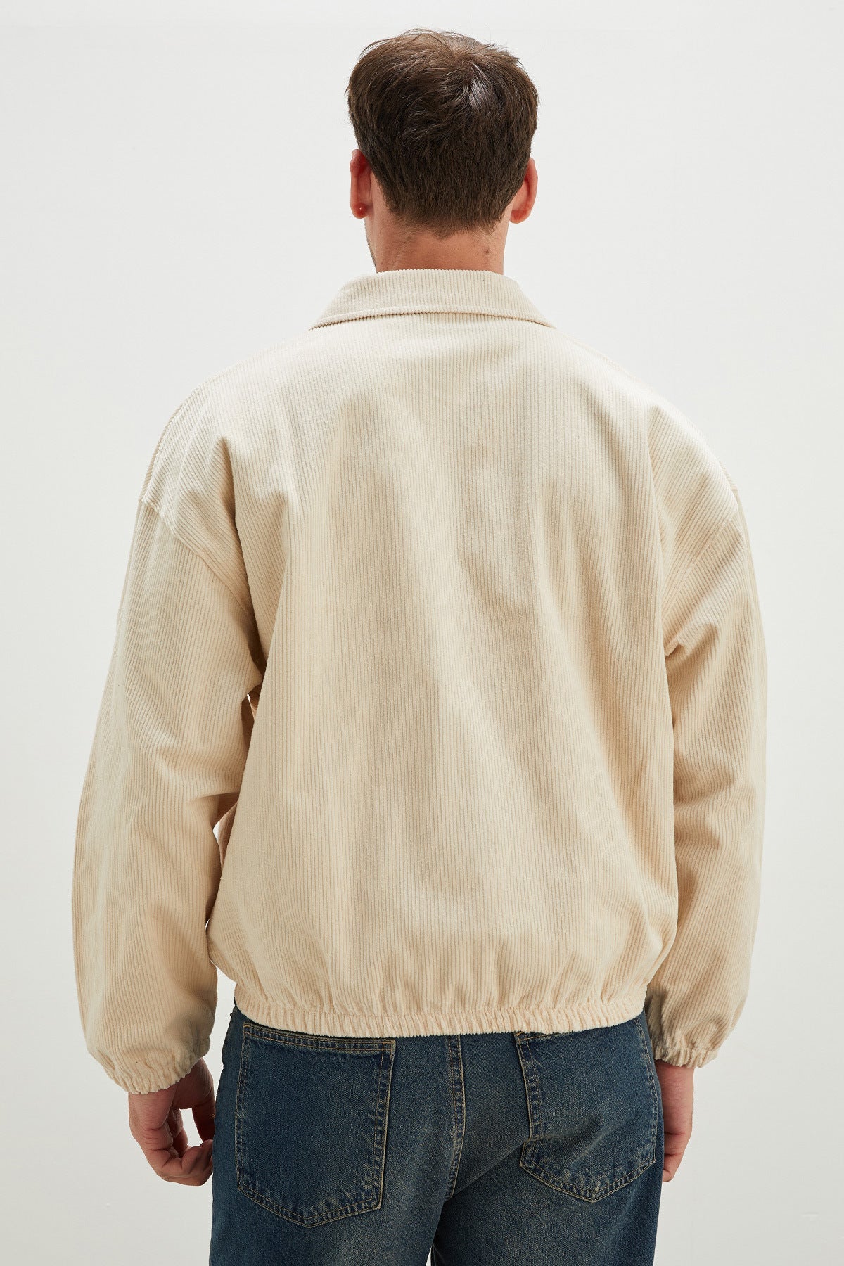 Zippered Polo Collar Velvet Bomber Jacket - MALLTURK