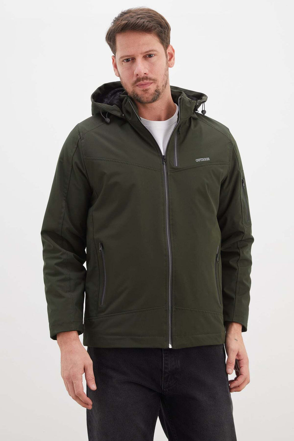 Zippered Softshell Coat with Removable Hood - MALLTURK