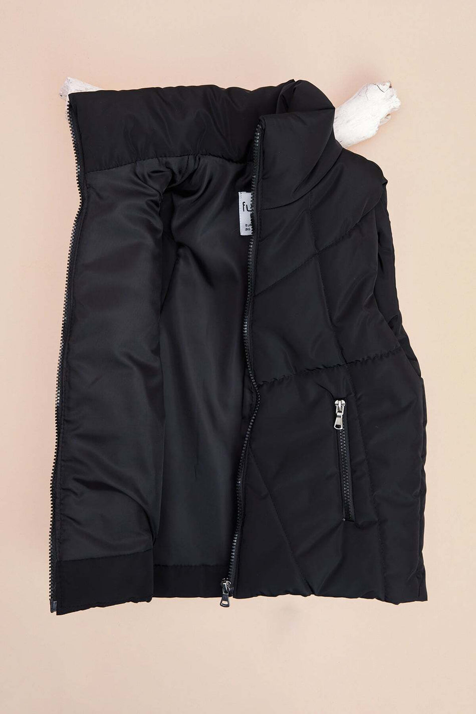 Zippered Stand Collar Girl's Puffer Vest - MALLTURK