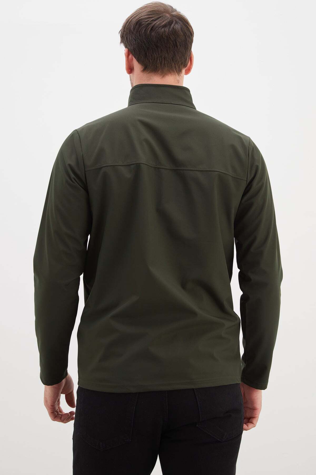 Zippered Stand Collar Softshell Jacket - MALLTURK